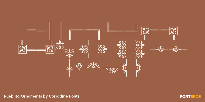 Pueblito Ornaments Font Poster #3