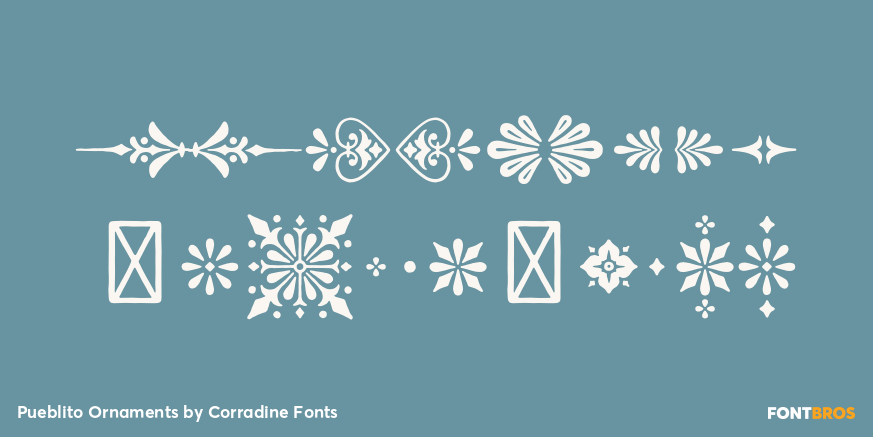 Pueblito Ornaments Font Poster #4
