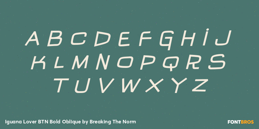 Iguana Lover BTN Bold Oblique Font Poster #1