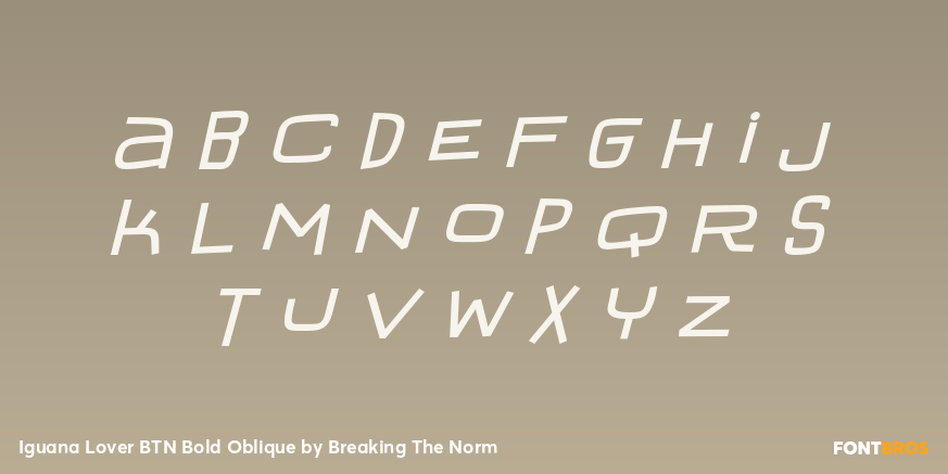 Iguana Lover BTN Bold Oblique Font Poster #1