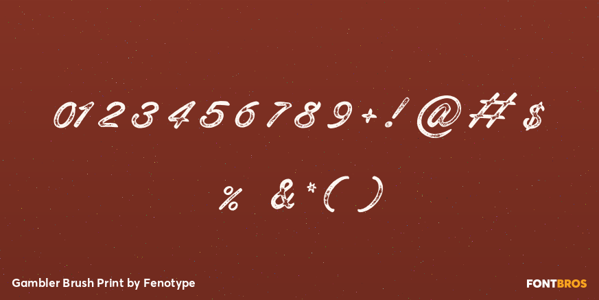 Gambler Brush Print Font Poster #4
