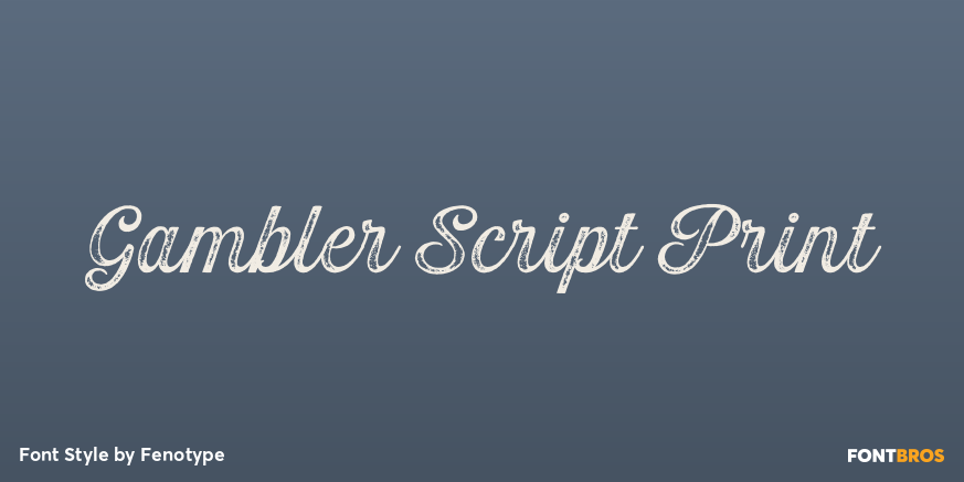 Gambler Script Print Font Poster #1