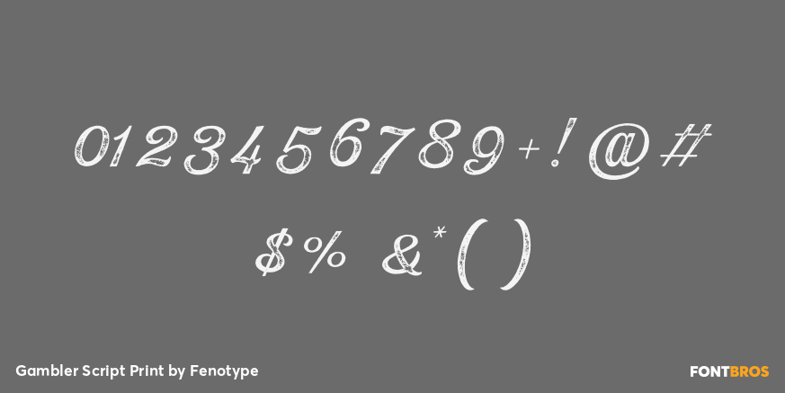 Gambler Script Print Font Poster #1