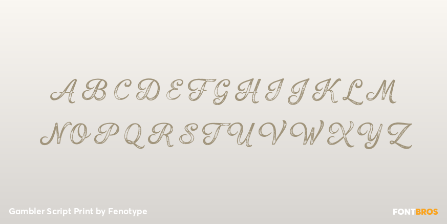 Gambler Script Print Font Poster #2