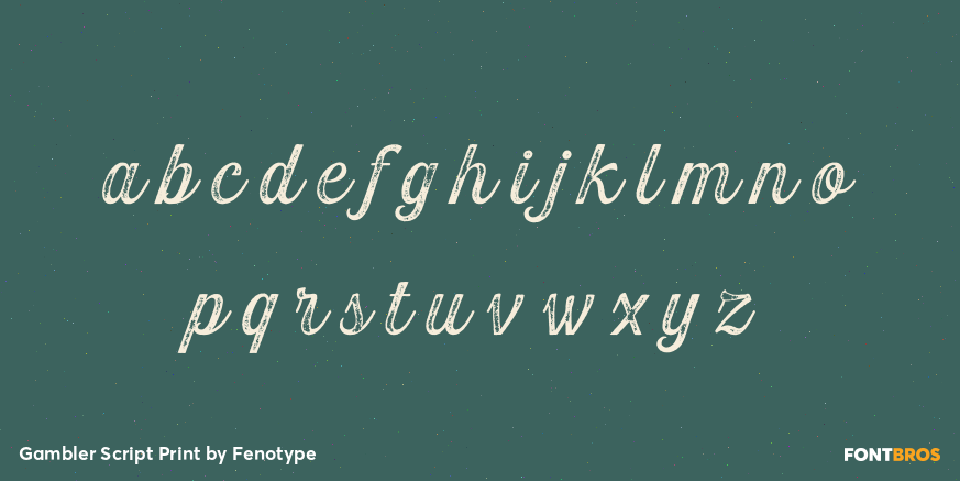 Gambler Script Print Font Poster #3