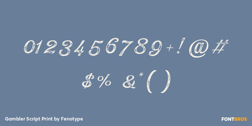 Gambler Script Print Font Poster #4