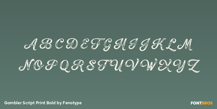 Gambler Script Print Bold Font Poster #2