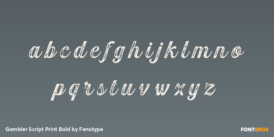 Gambler Script Print Bold Font Poster #3