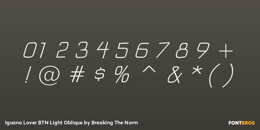 Iguana Lover BTN Light Oblique Font Poster #4