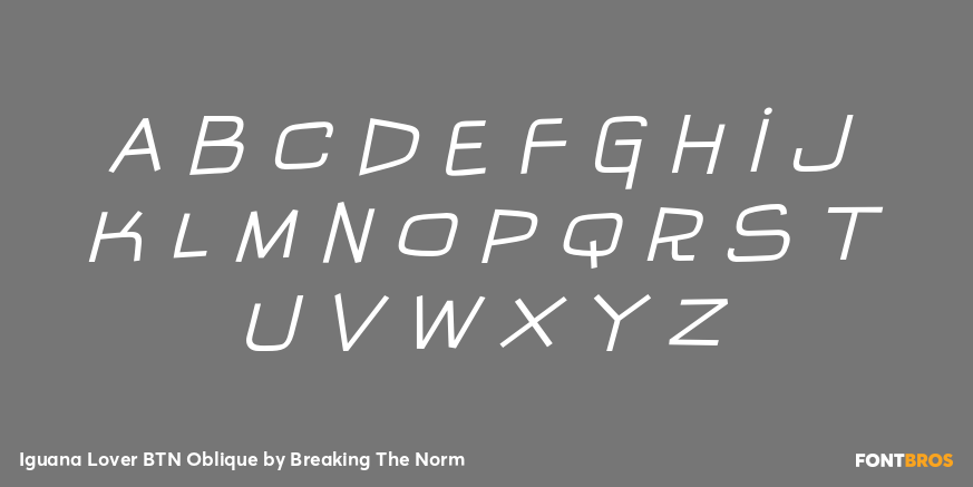 Iguana Lover BTN Oblique Font Poster #1