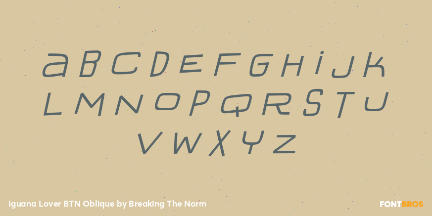 Iguana Lover BTN Oblique Font Poster #1