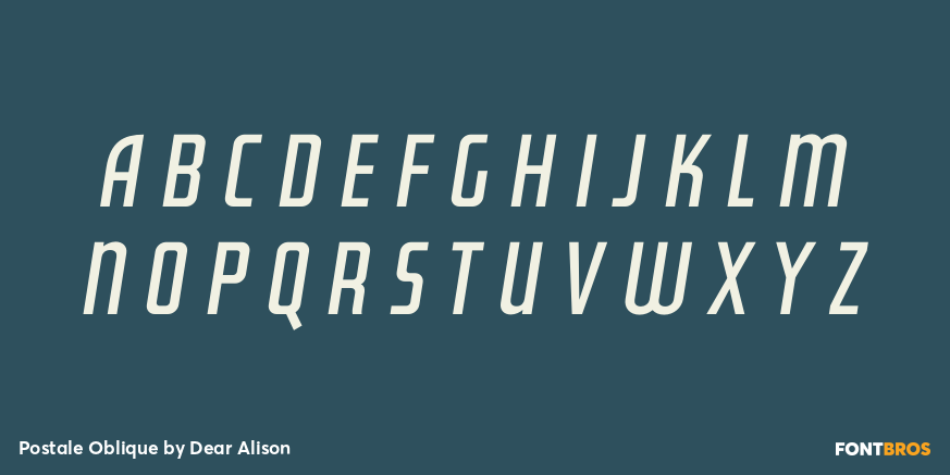 Postale Oblique Font Poster #2
