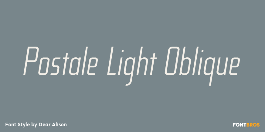 Postale Light Oblique Font Poster #1