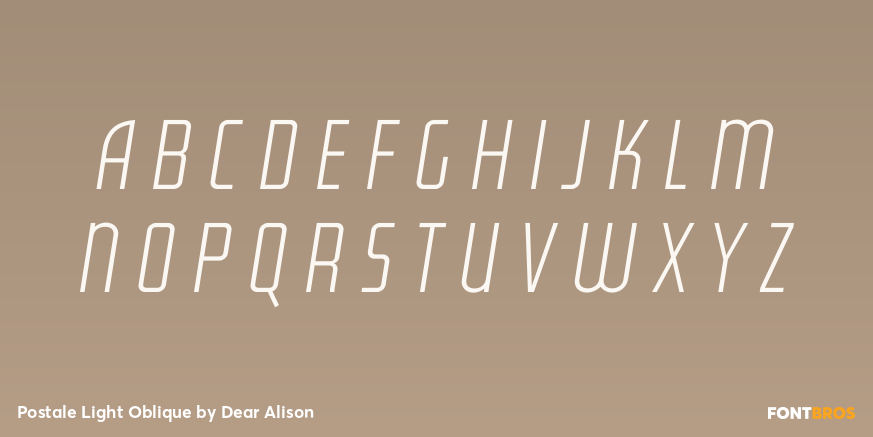 Postale Light Oblique Font Poster #2