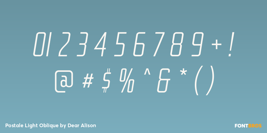 Postale Light Oblique Font Poster #4