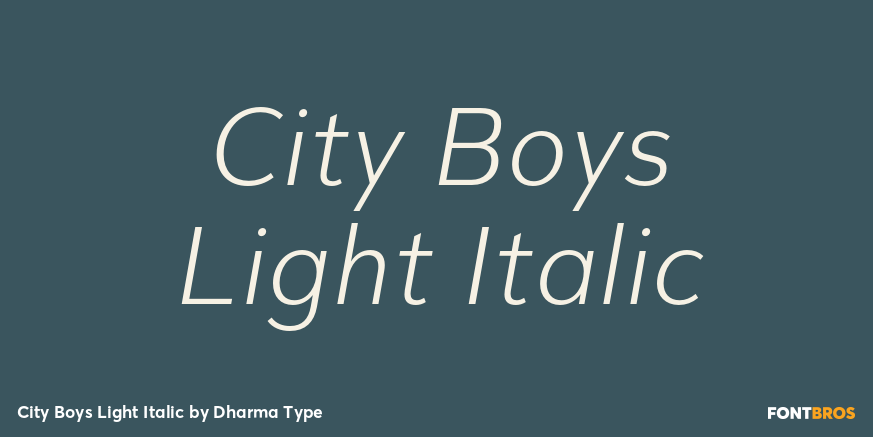 City Boys Light Italic Font Poster #1
