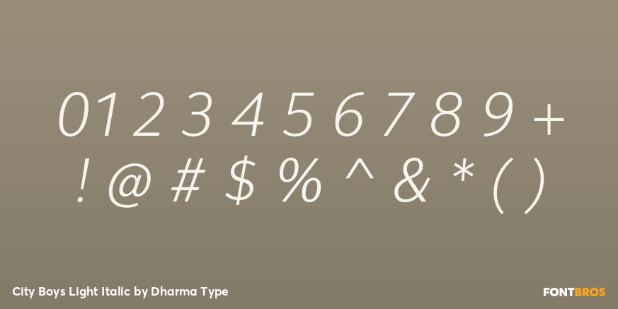 City Boys Light Italic Font Poster #4