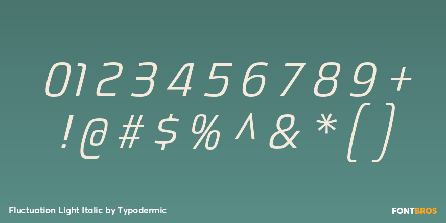 Fluctuation Light Italic Font Poster #4