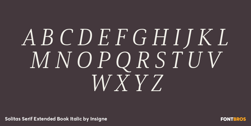 Solitas Serif Extended Book Italic Font Poster #2