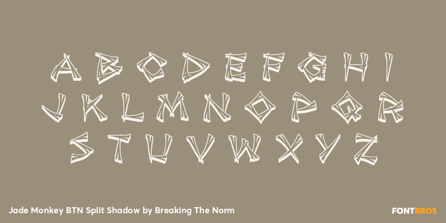 Jade Monkey BTN Split Shadow Font Poster #2