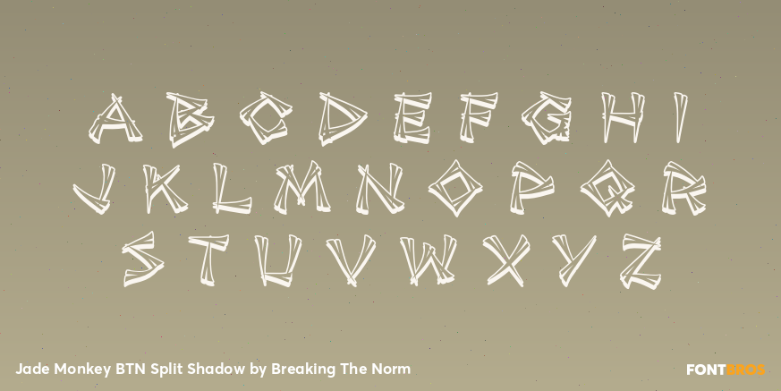 Jade Monkey BTN Split Shadow Font Poster #3