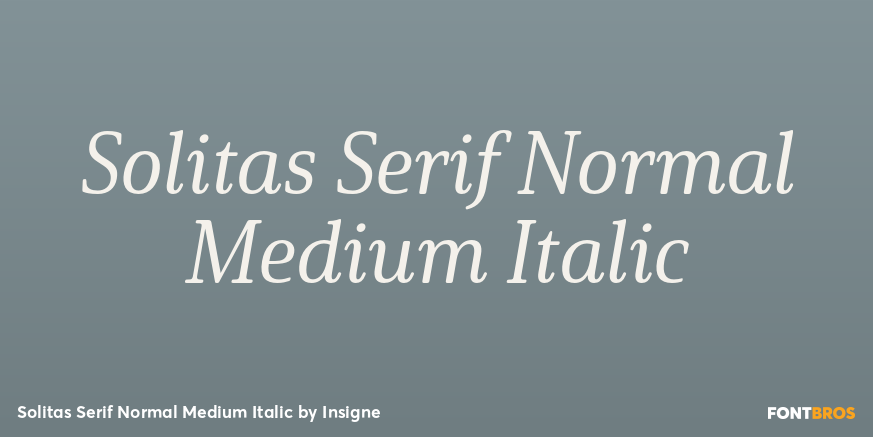 Solitas Serif Normal Medium Italic Font Poster #1