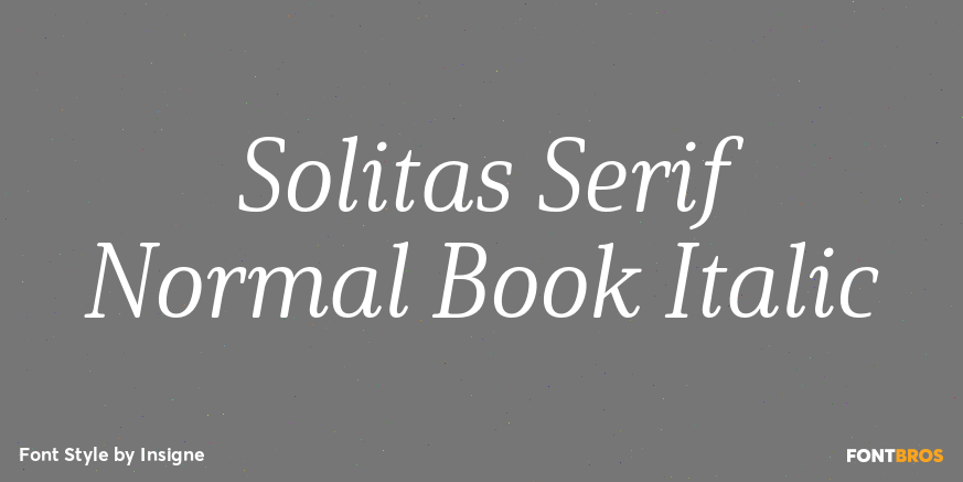 Solitas Serif Normal Book Italic Poster