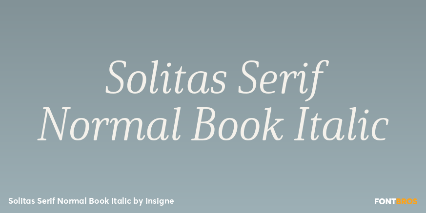 Solitas Serif Normal Book Italic Poster