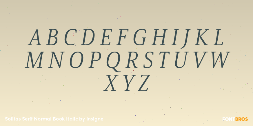 Solitas Serif Normal Book Italic Font Poster #1