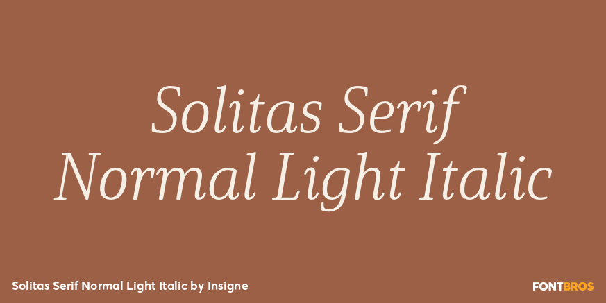 Solitas Serif Normal Light Italic Font Poster #1