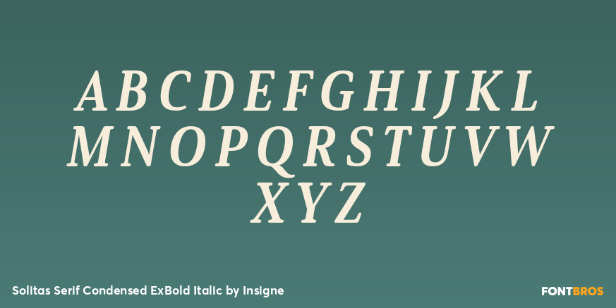 Solitas Serif Condensed ExBold Italic Font Poster #2