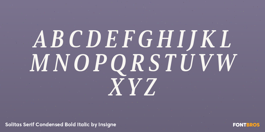 Solitas Serif Condensed Bold Italic Font Poster #2