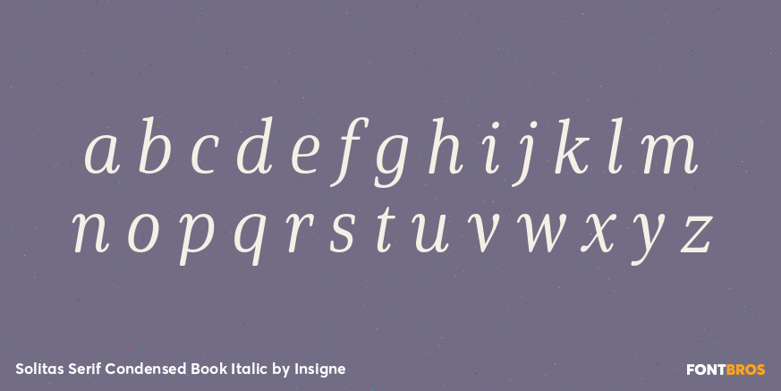 Solitas Serif Condensed Book Italic Font Poster #3