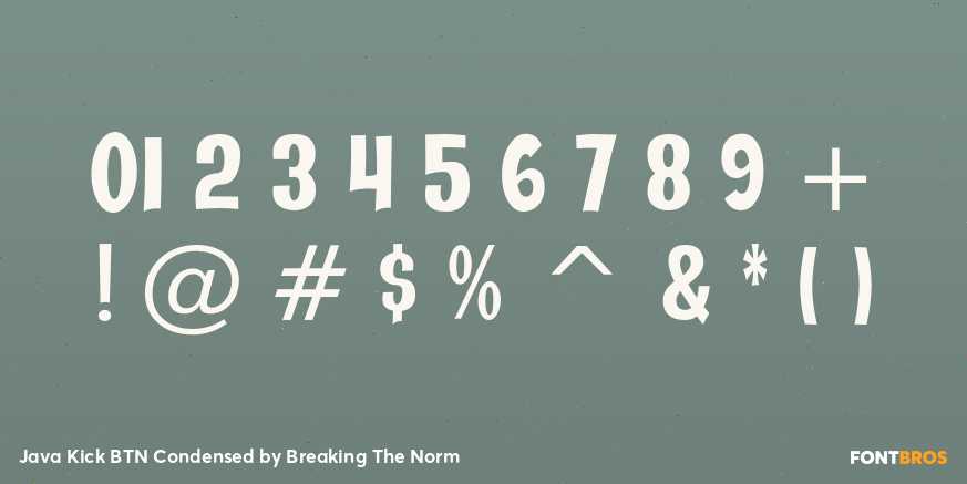 Java Kick BTN Condensed Font Poster #4