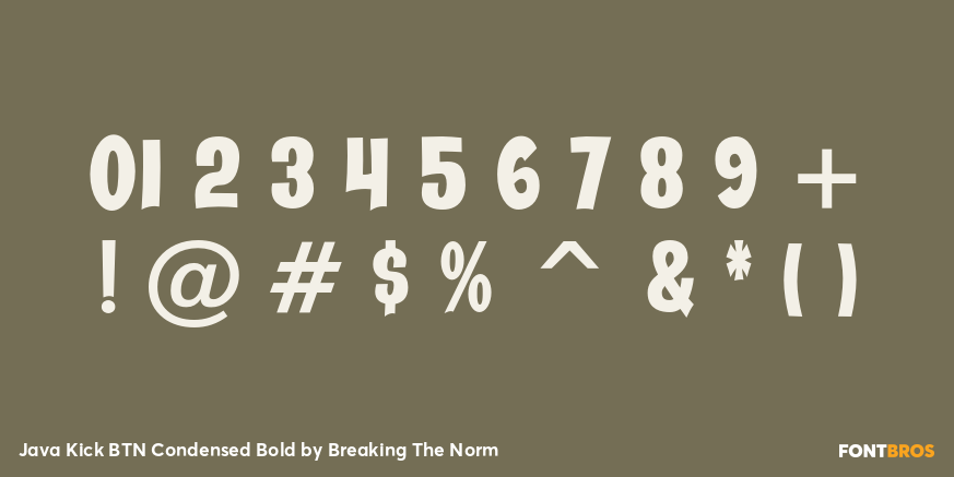 Java Kick BTN Condensed Bold Font Poster #1