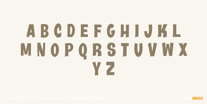 Java Kick BTN Condensed Bold Font Poster #1