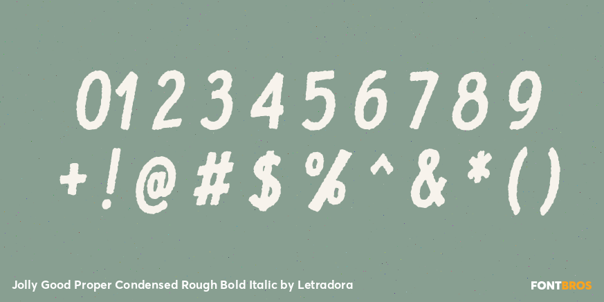 Jolly Good Proper Condensed Rough Bold Italic Font Poster #1