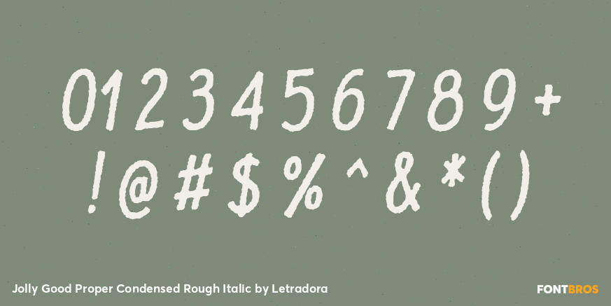 Jolly Good Proper Condensed Rough Italic Font Poster #1