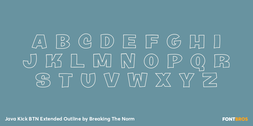 Java Kick BTN Extended Outline Font Poster #2