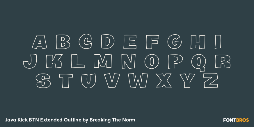 Java Kick BTN Extended Outline Font Poster #3