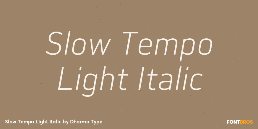 Slow Tempo Light Italic Font Poster #1