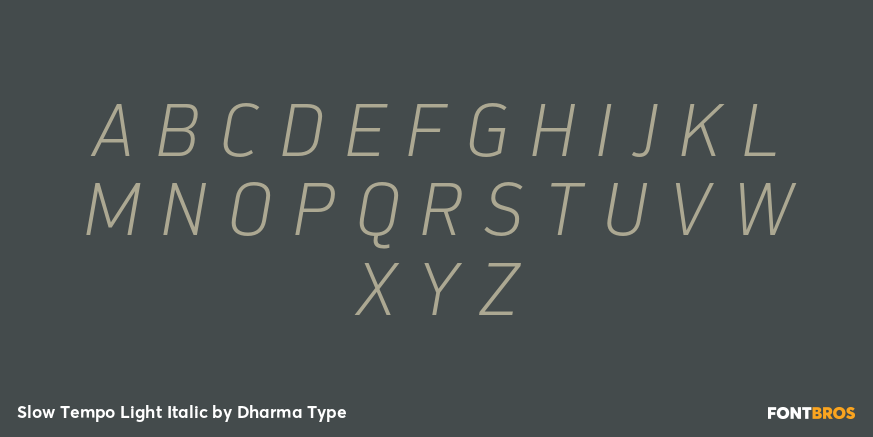 Slow Tempo Light Italic Font Poster #2