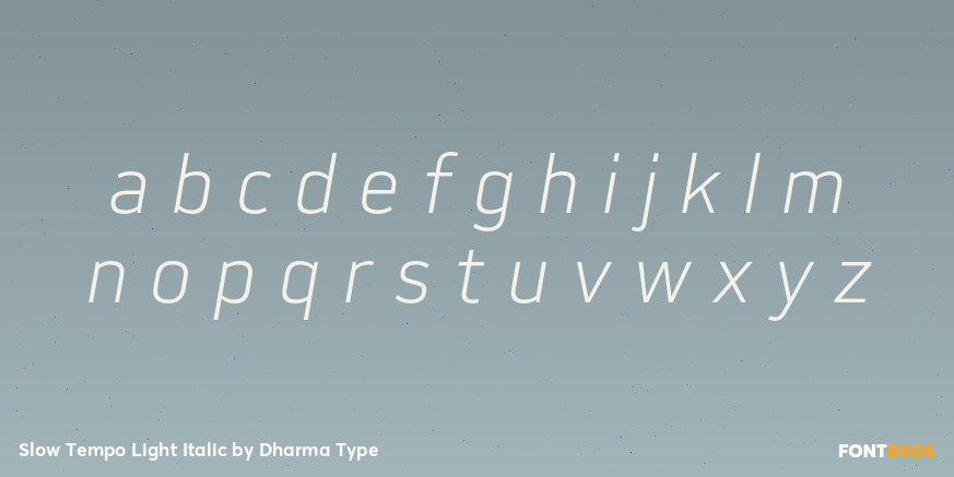 Slow Tempo Light Italic Font Poster #3