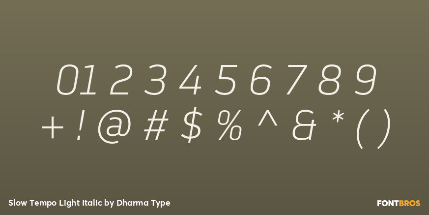 Slow Tempo Light Italic Font Poster #4