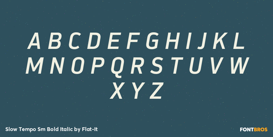 Slow Tempo Sm Bold Italic Font Poster #1