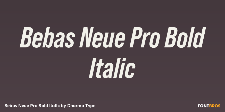 Bebas Neue Pro Bold Italic Font Poster #1