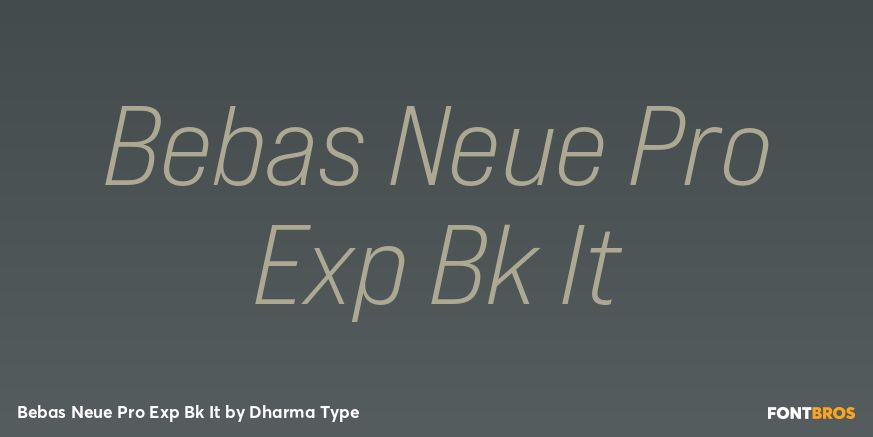 Bebas Neue Pro Exp Bk It Font Poster #1