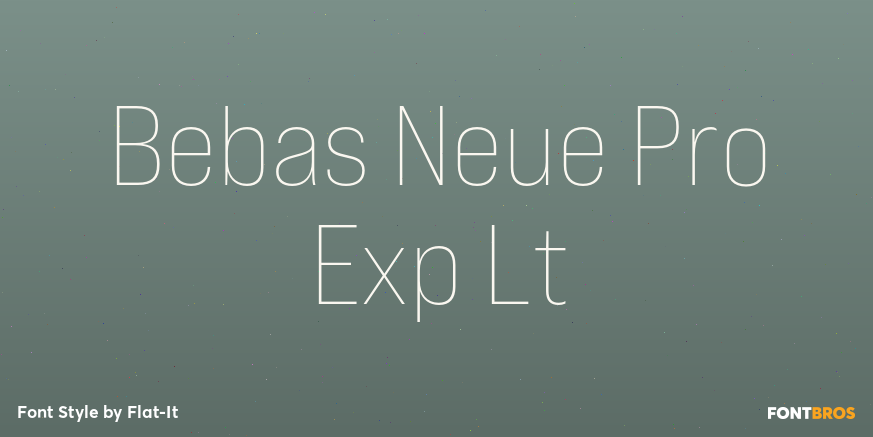Bebas Neue Pro Exp Lt Font Style by Flat It Font Bros
