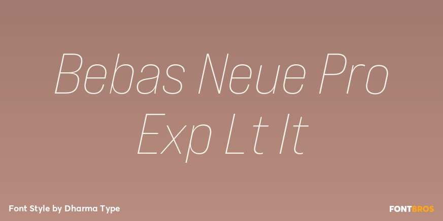 Bebas Neue Pro Exp Lt It Font Poster #1