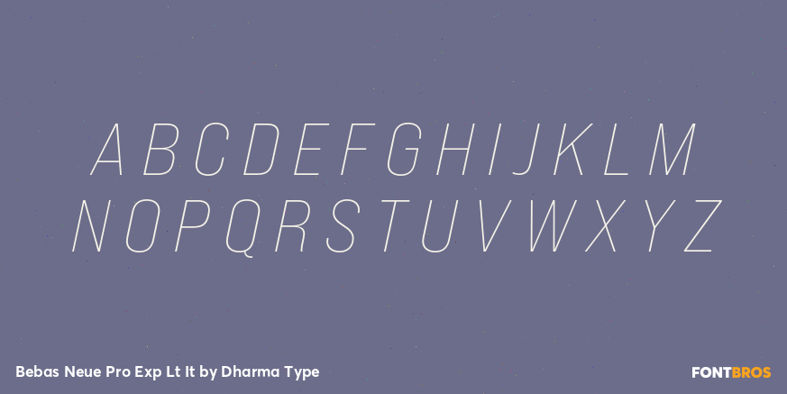 Bebas Neue Pro Exp Lt It Font Poster #2